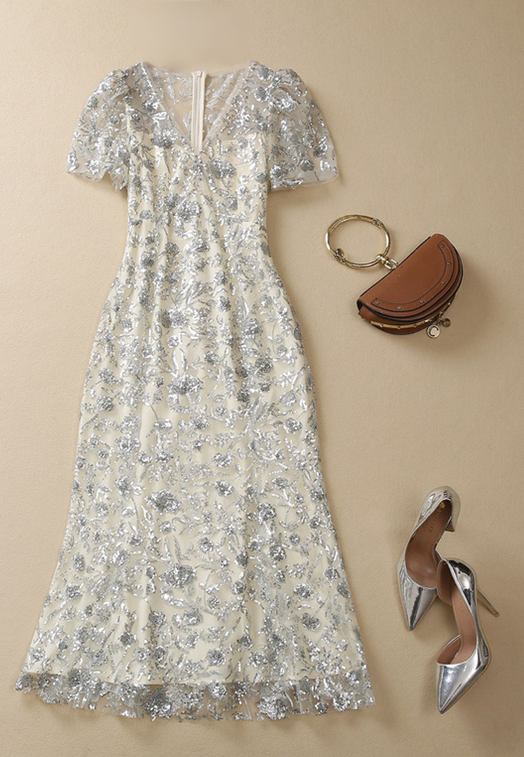 Summer New Sequin French Dress CA081632