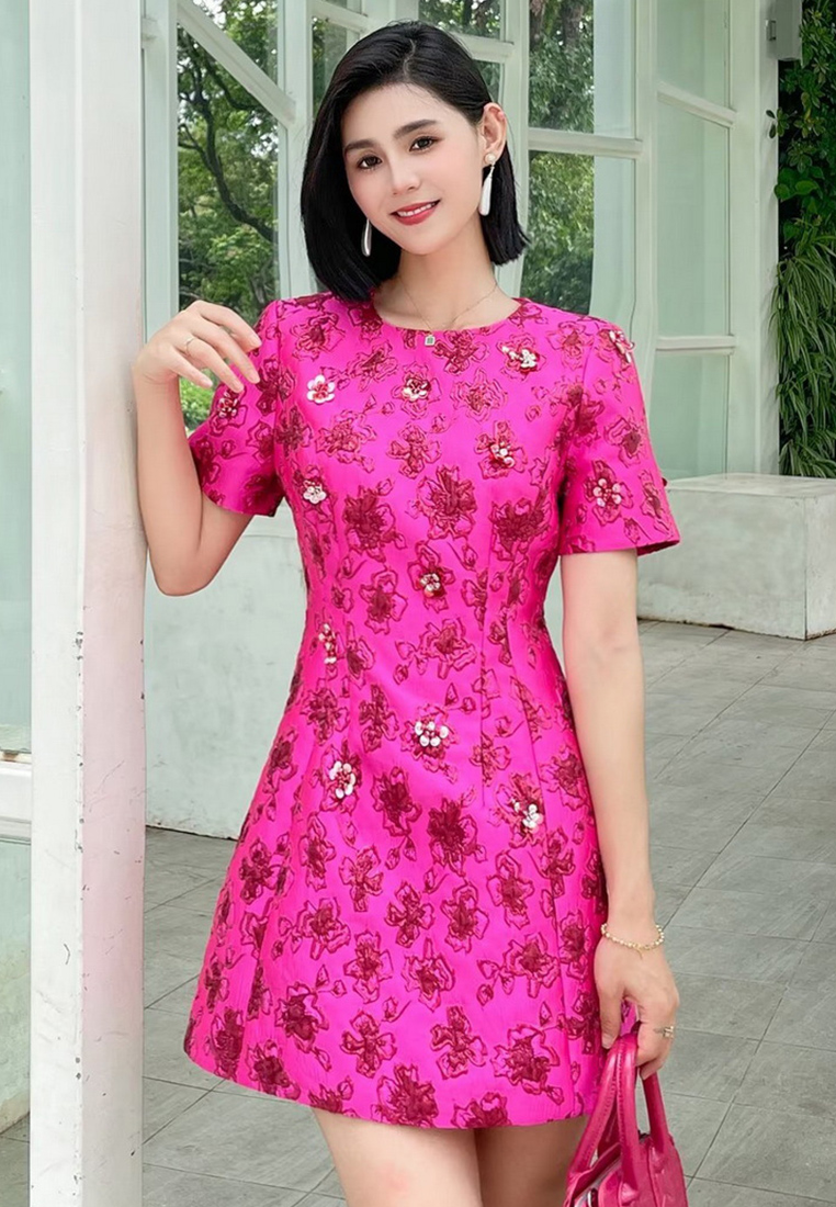 2023 Autumn New Jacquard Beaded Dress CA081633