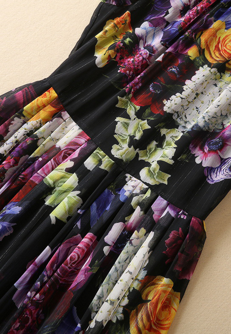 Summer New Pleated Shiny Chiffon Dress CA081634