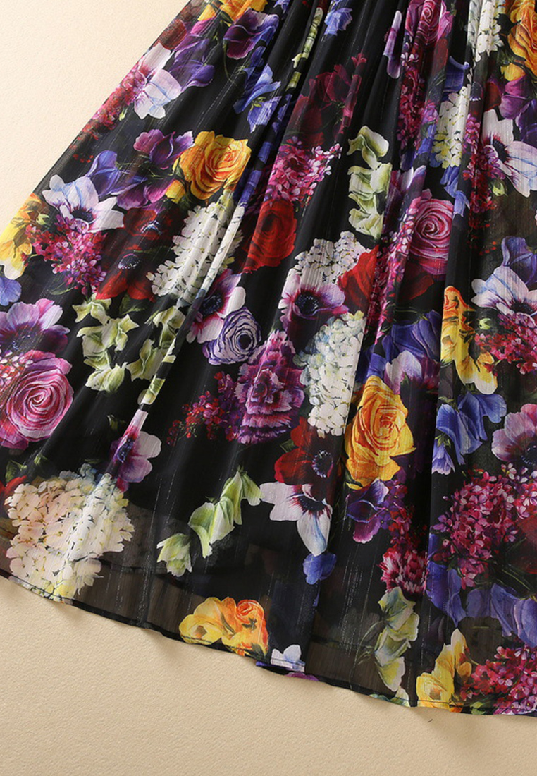 Summer New Pleated Shiny Chiffon Dress CA081634