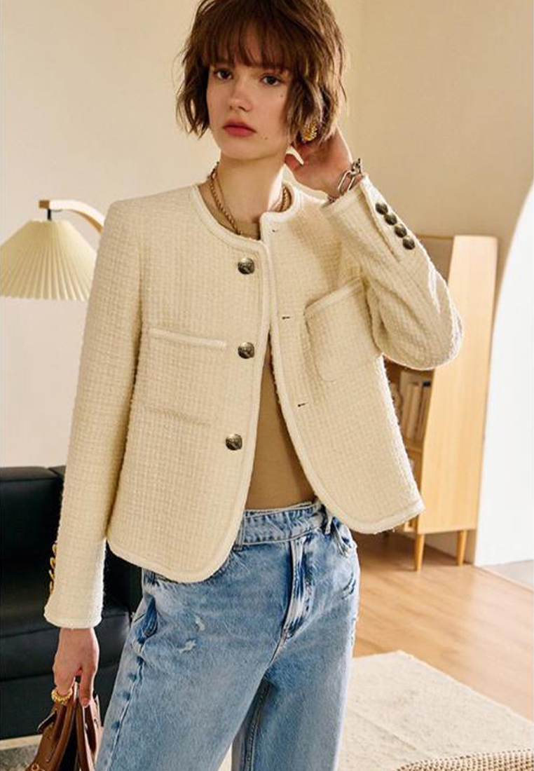 Autumn attire Elegant Chanel style Woolen Coat luxury quality CA090811W