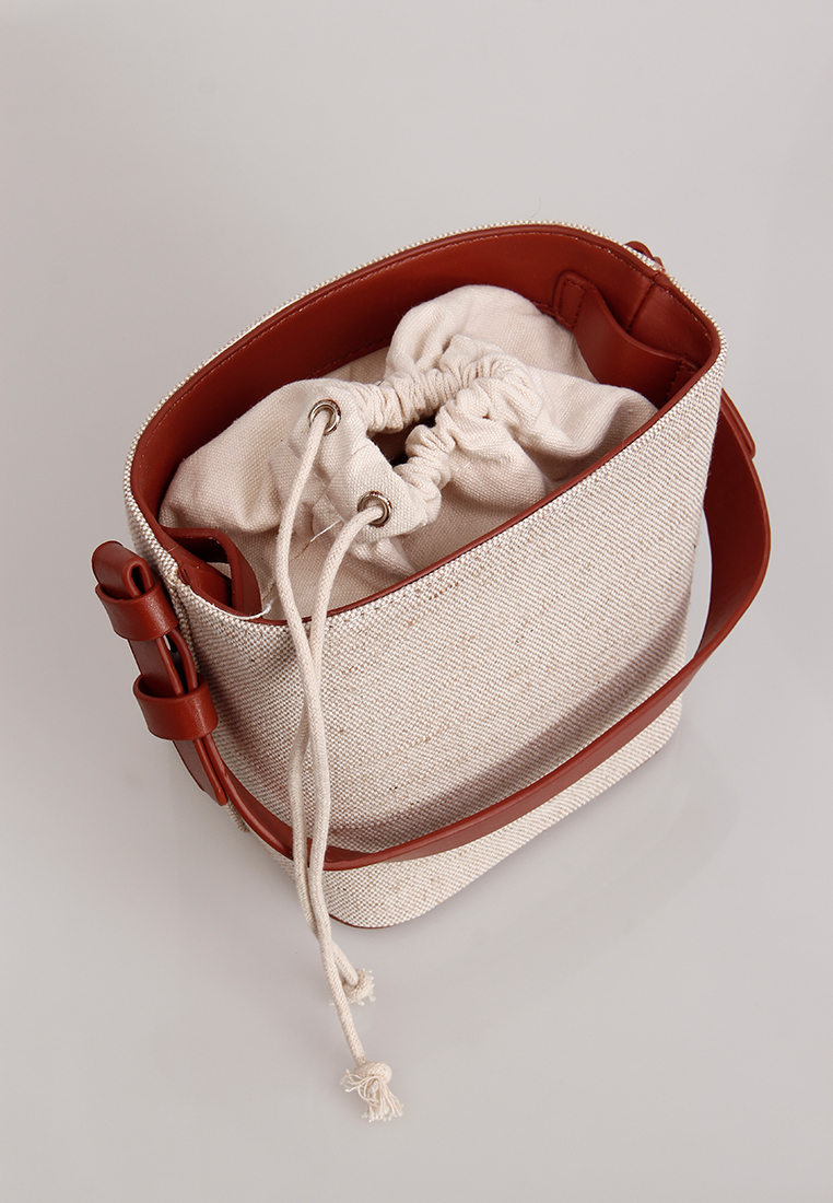Simple Drawstring Canvas Bucket Bag CA090907