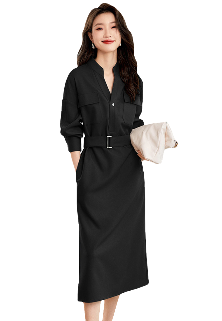 Autumn New French Style Commuter Dress CA092614BK