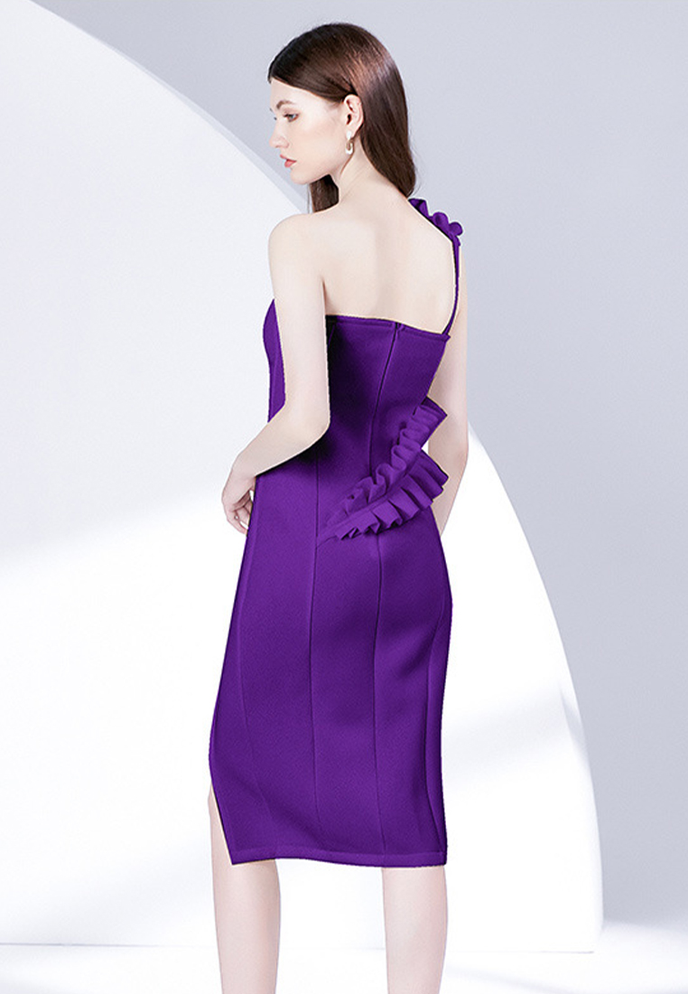 Sensual Singl Shoulder 3D Floral Evening Dress CA092631PU