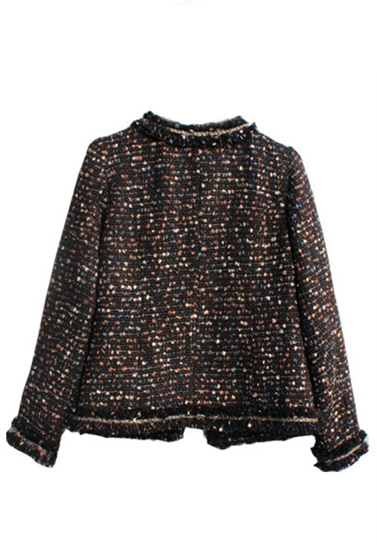 --Brown Tweed Simple and Elegant Coats CA100713