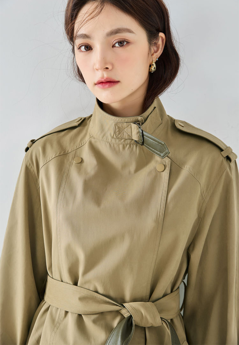 Stand collar British style commuting luxury quality windbreaker CA101911