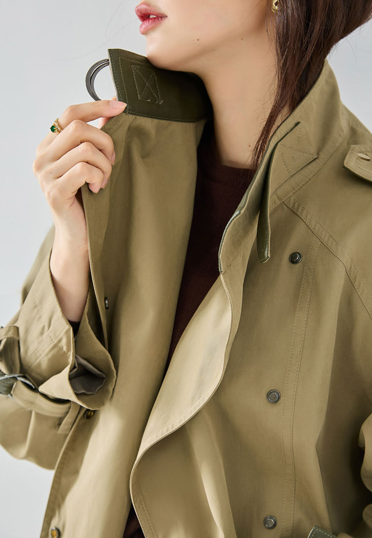 Stand collar British style commuting luxury quality windbreaker CA101911