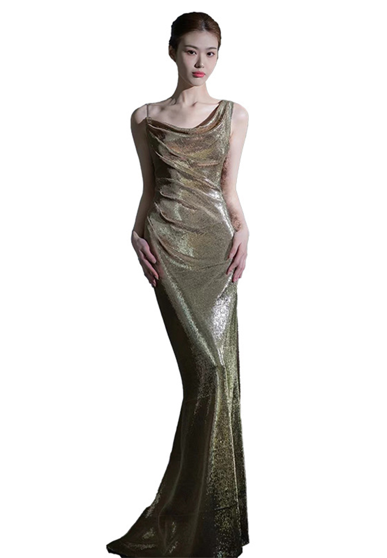 Fashionable Elegant sequined fishtail evening dress CA110601