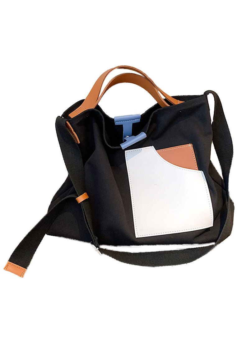 Versatile Casual Patchwork Canvas Diagonal Bag CA22021624W