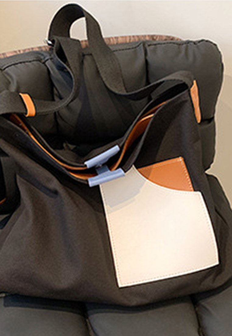 Versatile Casual Patchwork Canvas Diagonal Bag CA22021624W