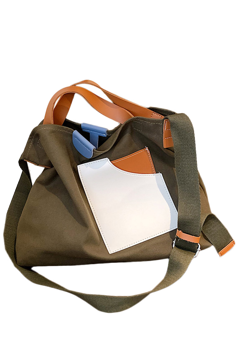 Versatile Casual Patchwork Canvas Diagonal Bag CA22021624W