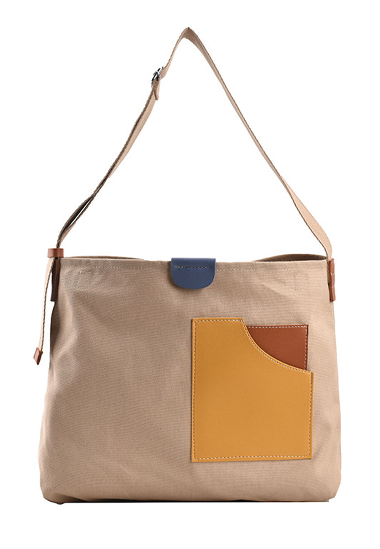 Versatile Casual Patchwork Canvas Diagonal Bag CA22021624W