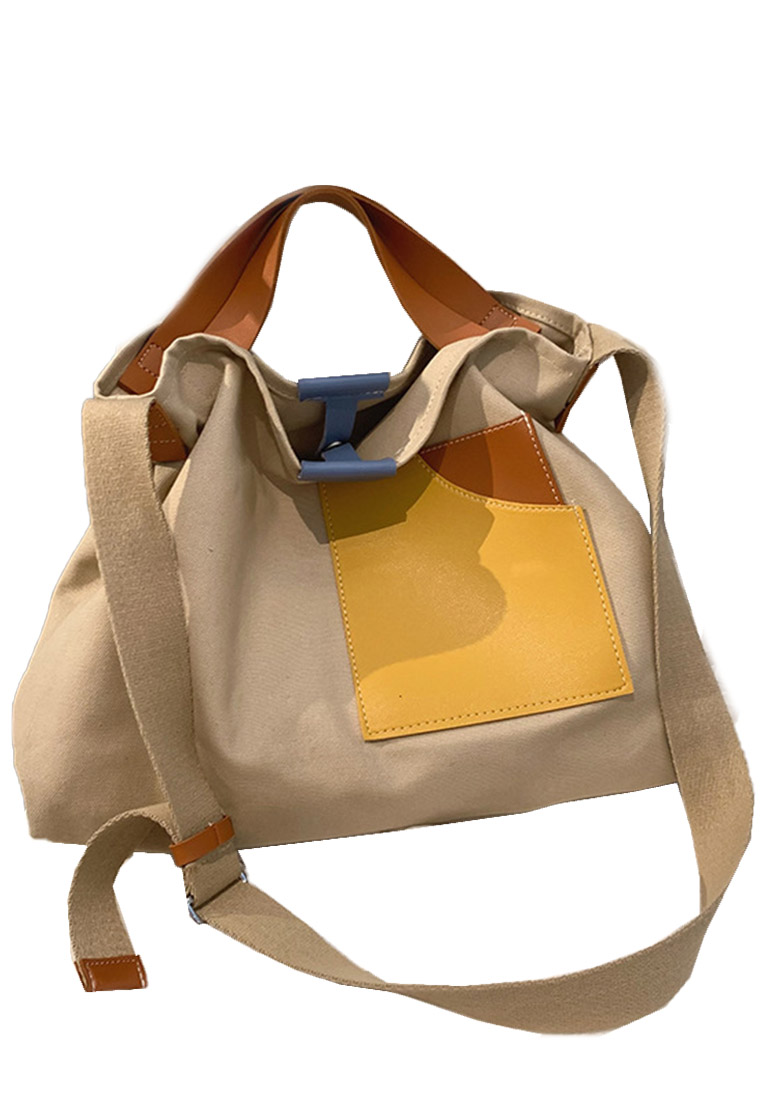 Versatile Casual Patchwork Canvas Diagonal Bag CA22021624W