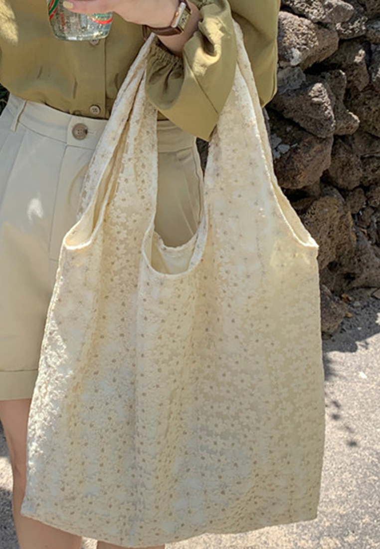 --French Gentle Lace Print Shopping Bag Ca22032106BE