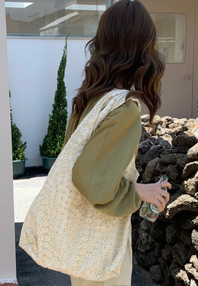 --French Gentle Lace Print Shopping Bag Ca22032106BE