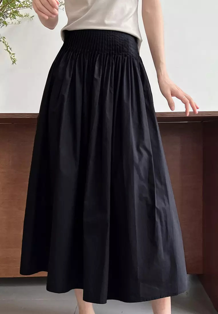 Elegant high waist pleated skirt K061708PI