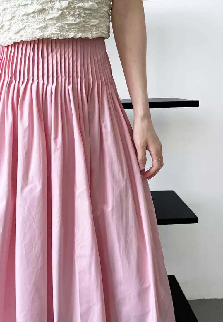 Elegant high waist pleated skirt K061708PI