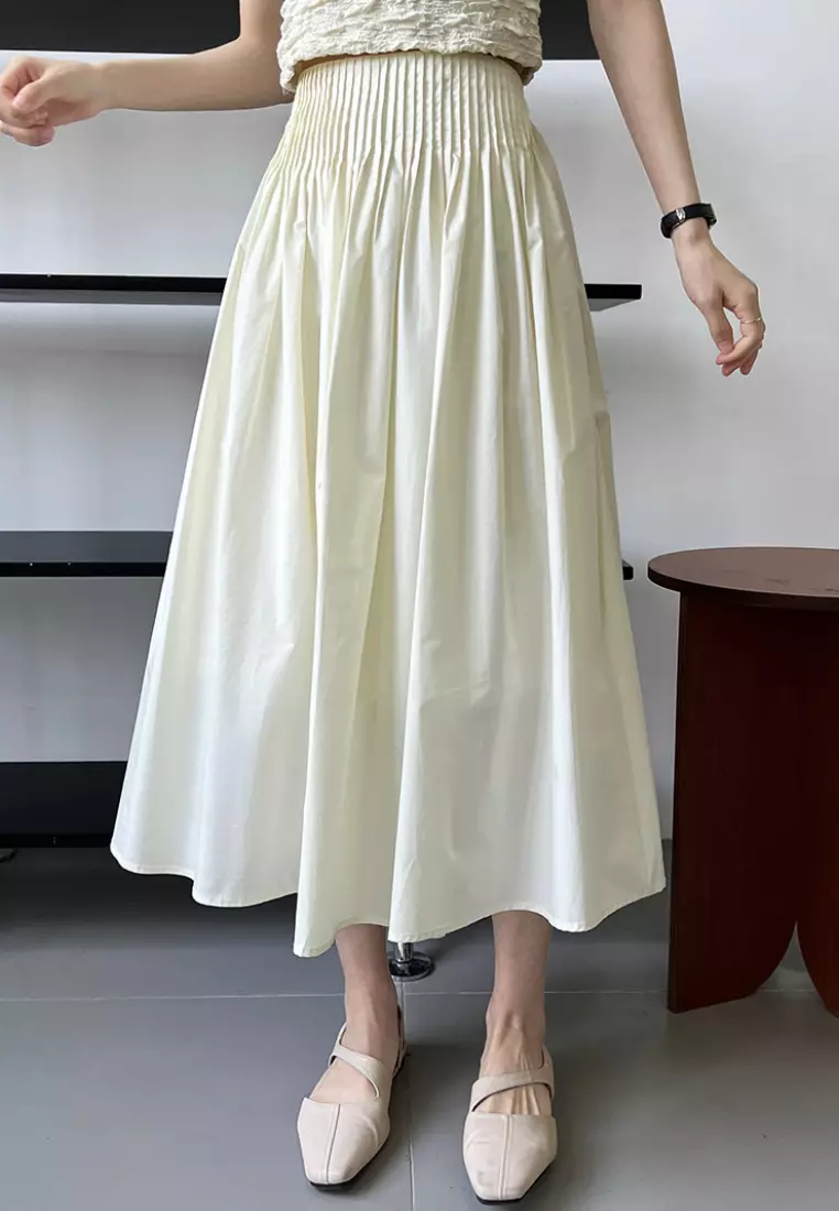 Elegant high waist pleated skirt K061708PI