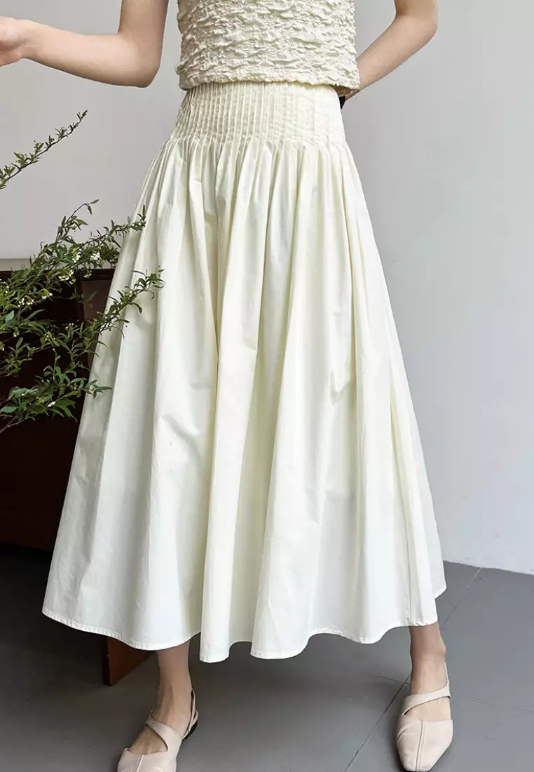 Elegant high waist pleated skirt K061708PI