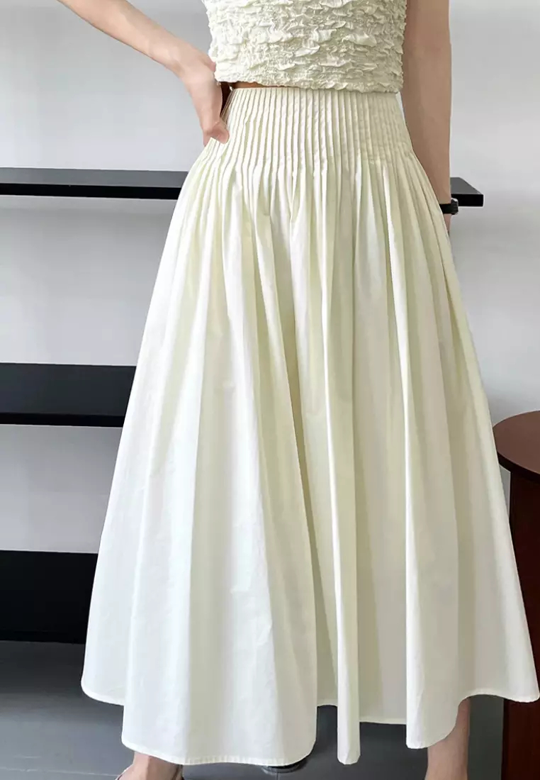 Elegant high waist pleated skirt K061708PI