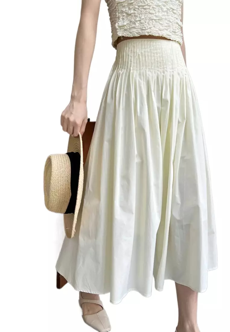 Elegant high waist pleated skirt K061708PI