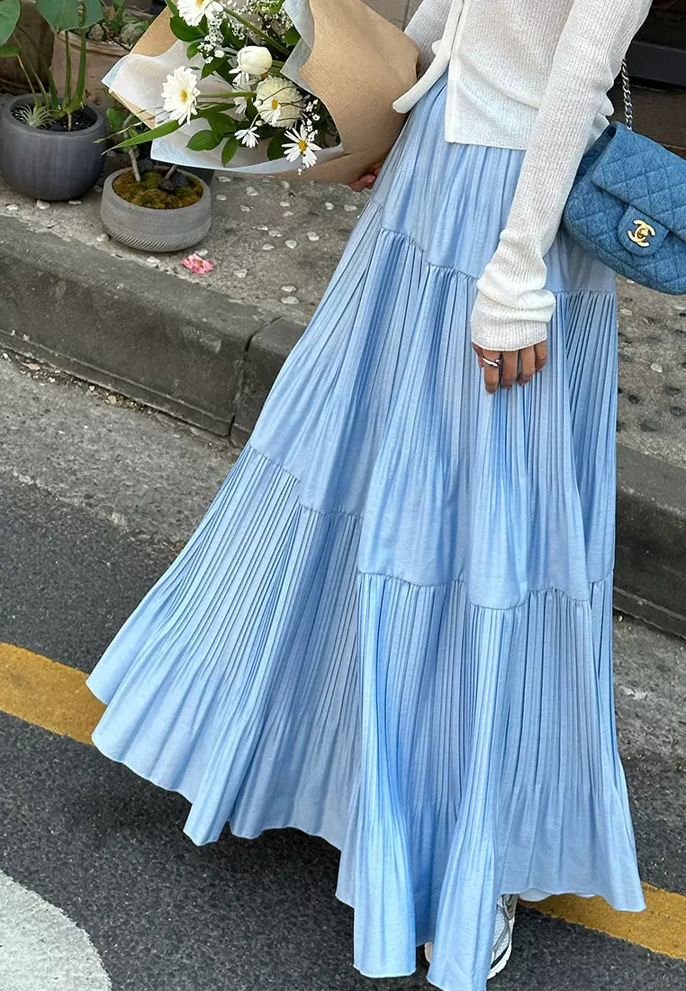 Elegant pleated skirt K061809W-sunnydaysweety