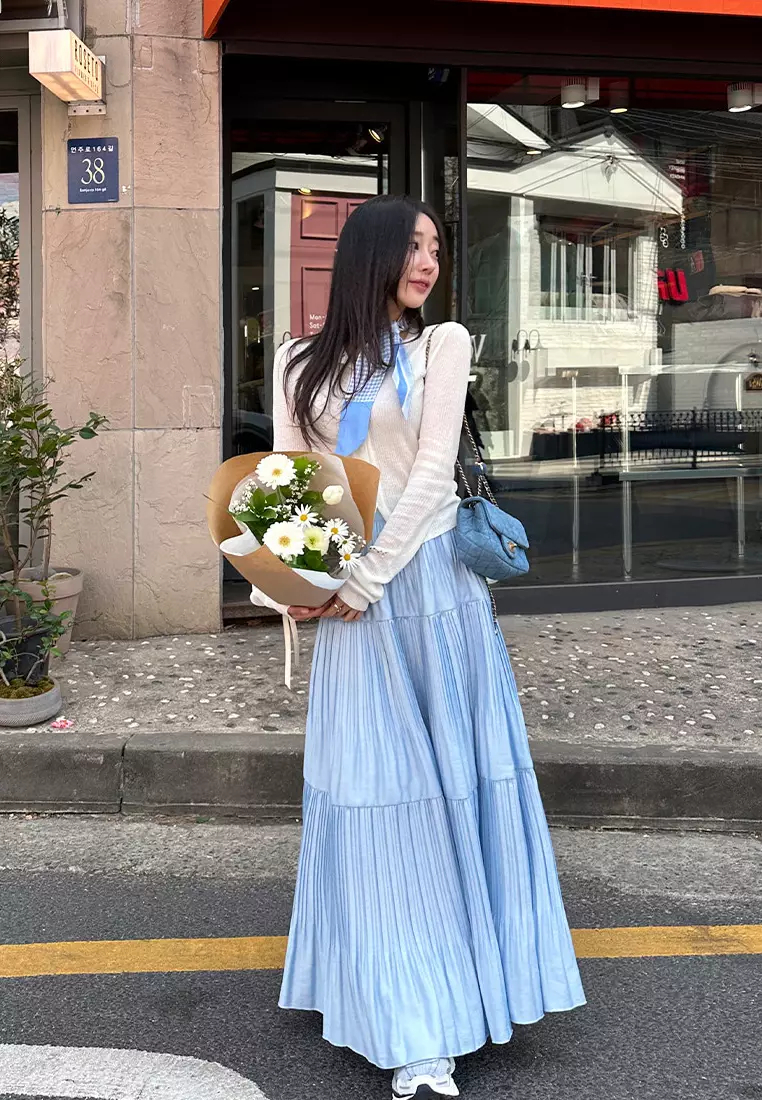 Elegant pleated skirt K061809W-sunnydaysweety