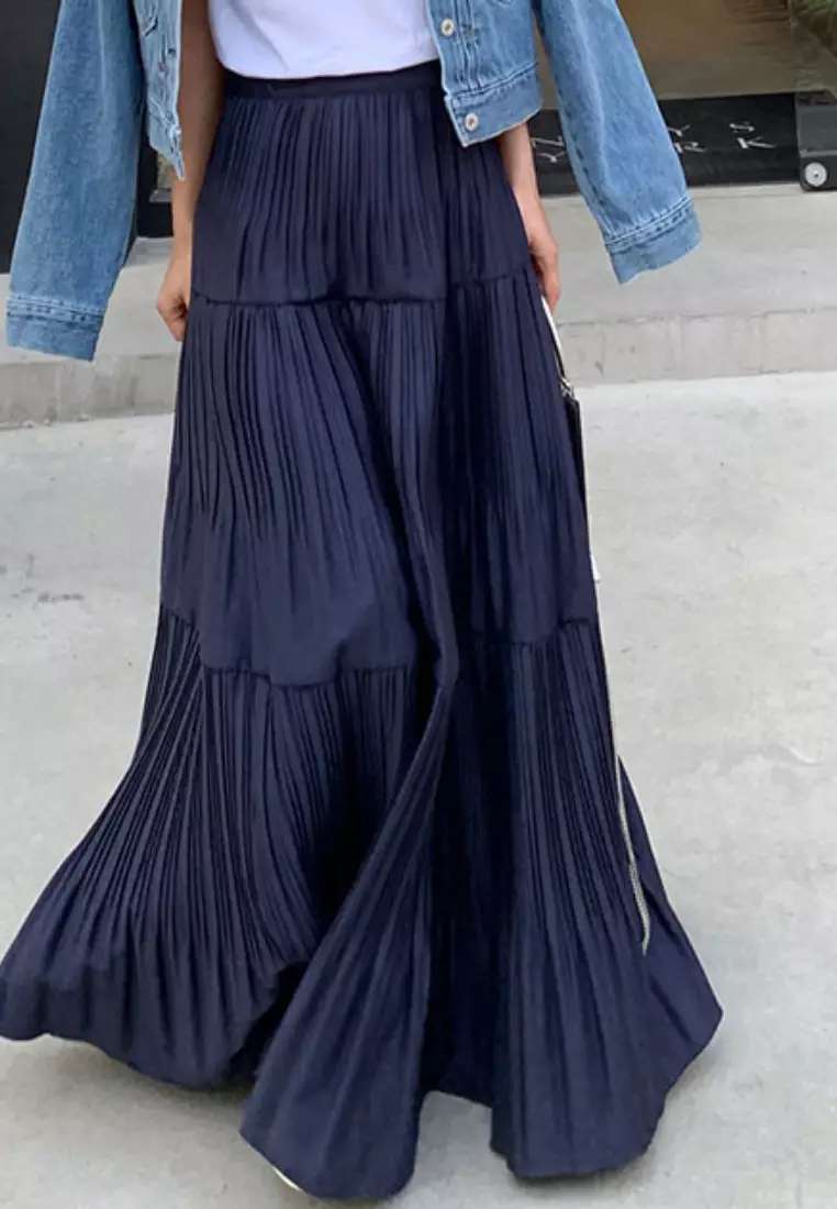 Elegant pleated skirt K061809W-sunnydaysweety