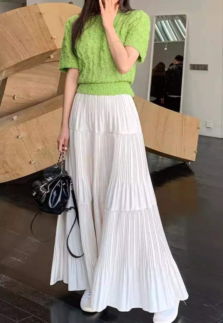 Elegant pleated skirt K061809W-sunnydaysweety