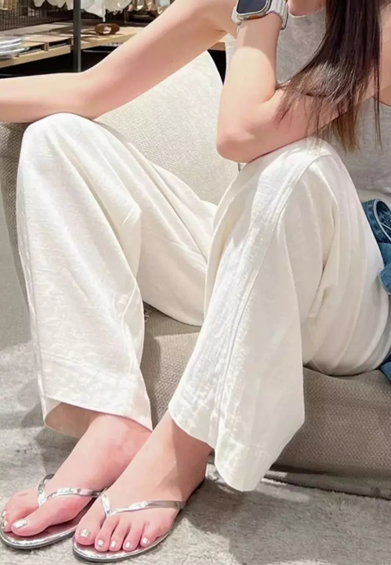 New Elegant Causal Loose White Pants K043002-sunnydaysweety