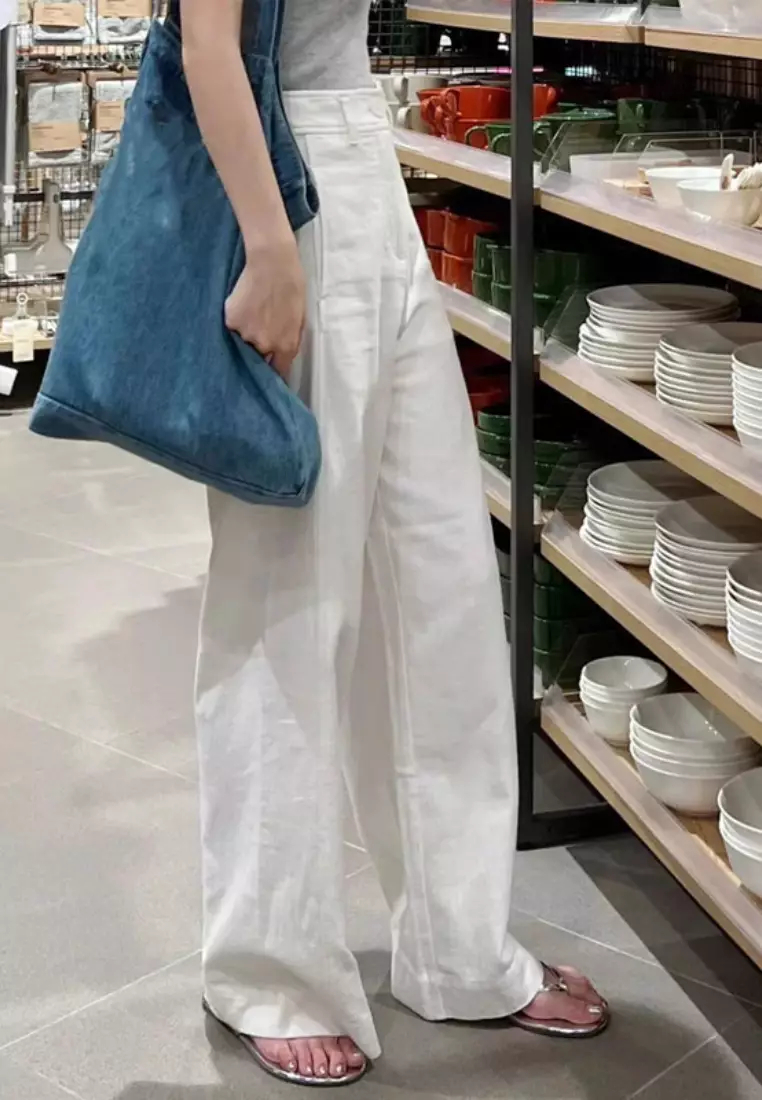 New Elegant Causal Loose White Pants K043002-sunnydaysweety