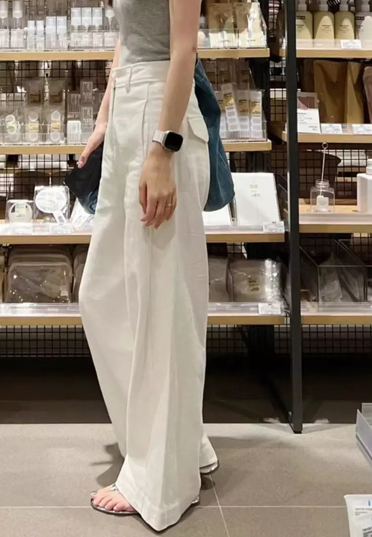 New Elegant Causal Loose White Pants K043002-sunnydaysweety