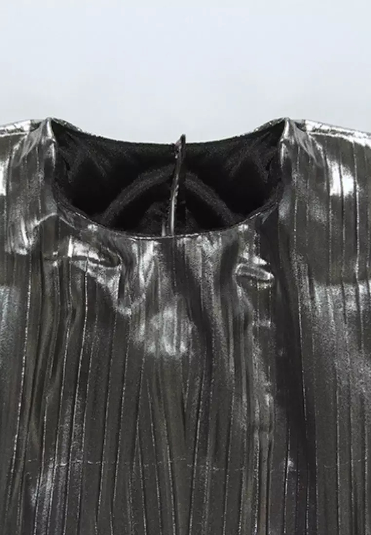 New Iron silver long-sleeved dress K100214