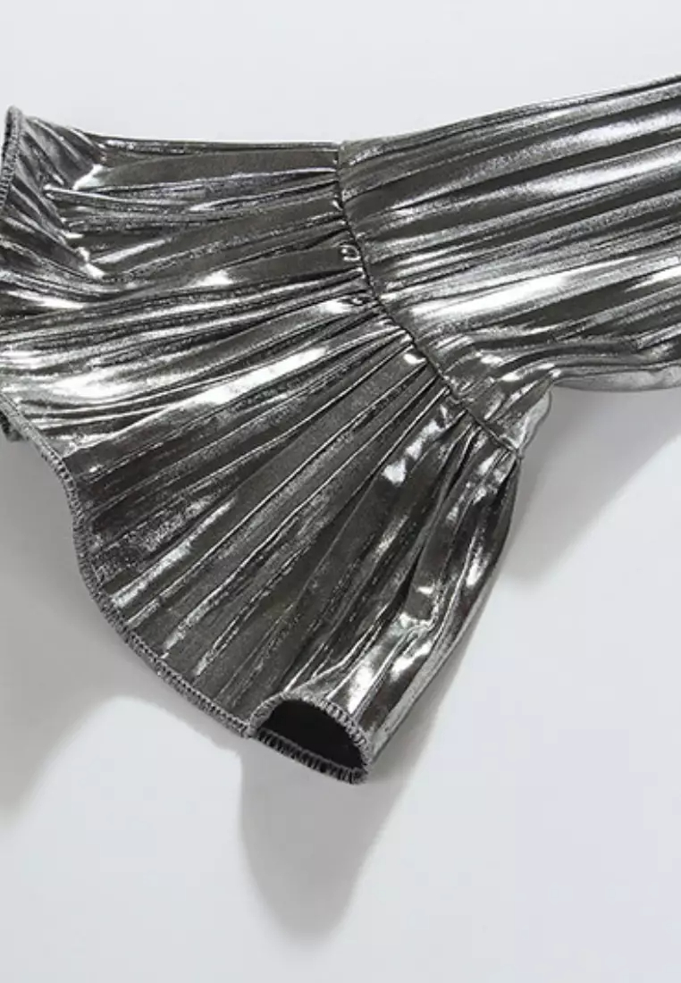 New Iron silver long-sleeved dress K100214