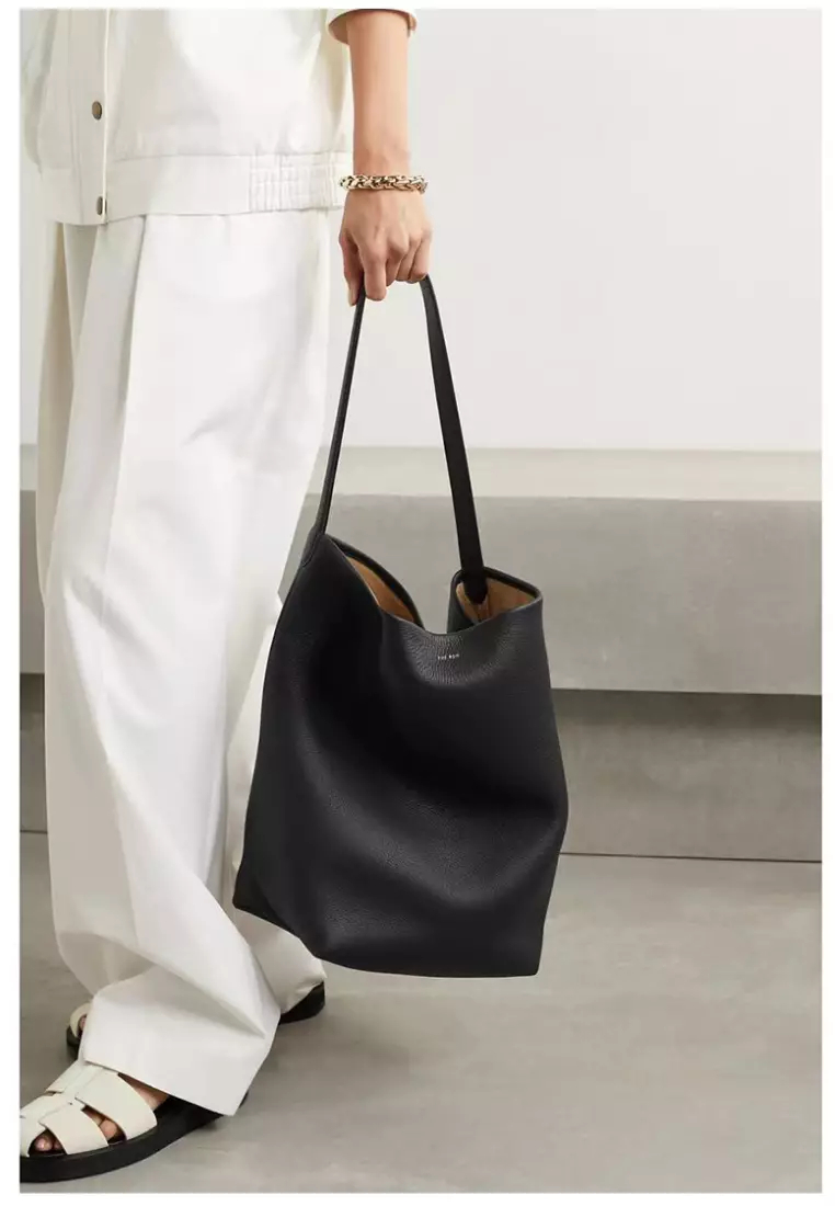 New suede cowhide large capacity genuine leather bucket bag K100401-BW