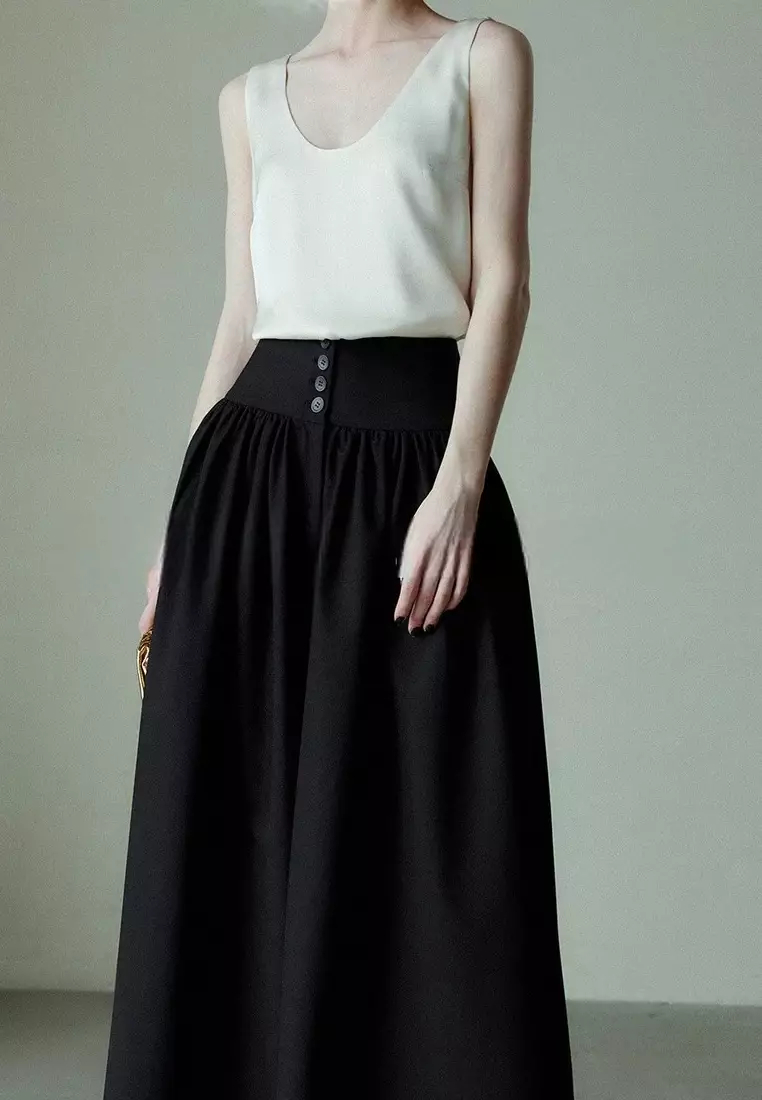  New high-end satin U-neck camisole sleeveless top K052802W