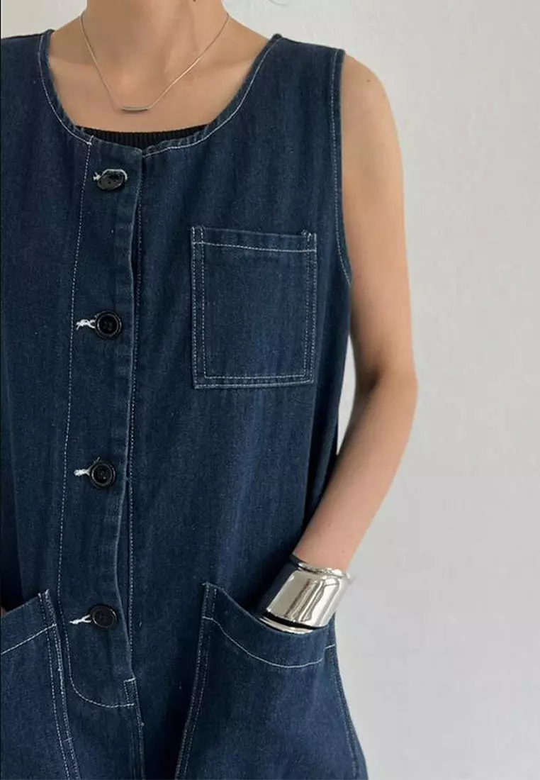 New loose high-waisted casual wide-leg one-piece jeans CA24032540-sunnydaysweety