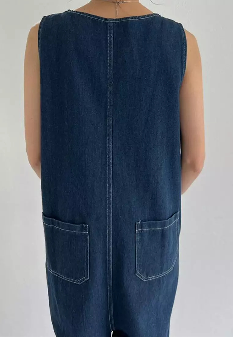 New loose high-waisted casual wide-leg one-piece jeans CA24032540-sunnydaysweety