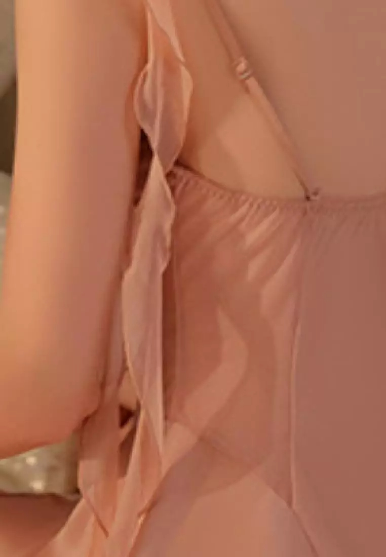 New lotus leaf shoulder strap pajamas nightgown Lingerie K062602W