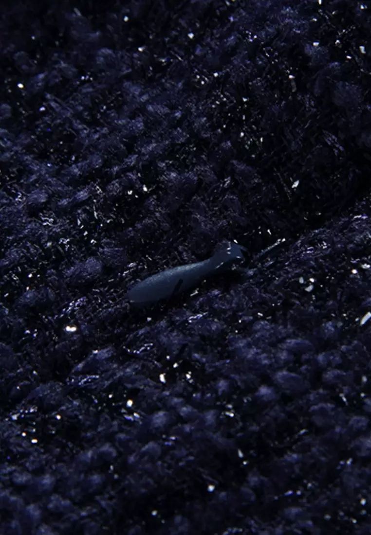 New style tweed mid-sleeve bow dress K100304