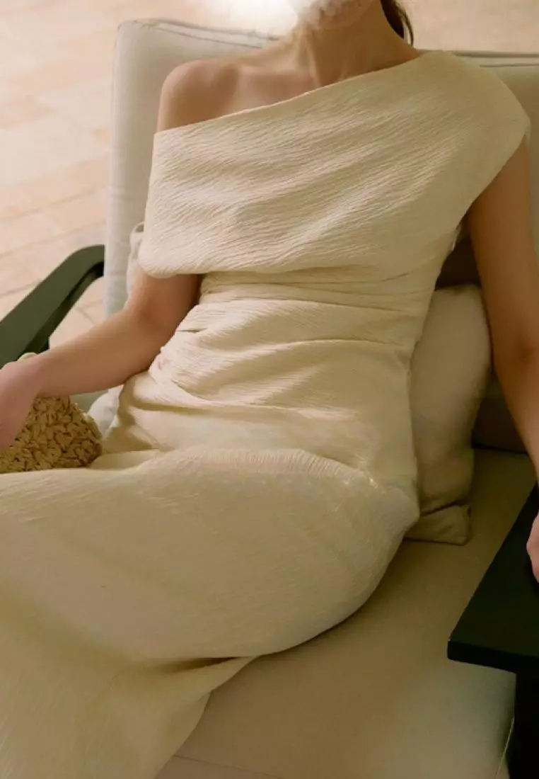 New summer French off-shoulder pleated top K053101BE