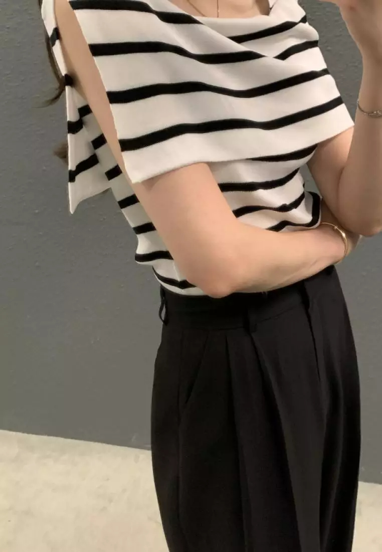 New summer sleeveless knitted women's T-shirt top K061801W-sunnydaysweety