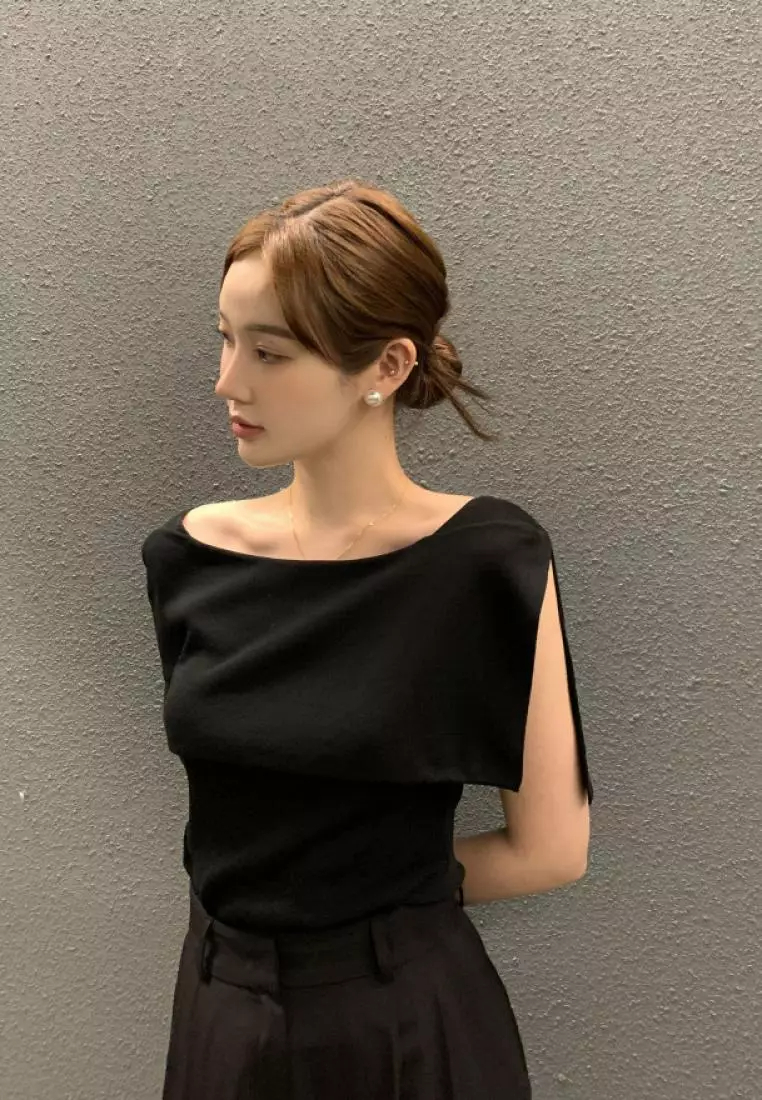 New summer sleeveless knitted women's T-shirt top K061801W-sunnydaysweety