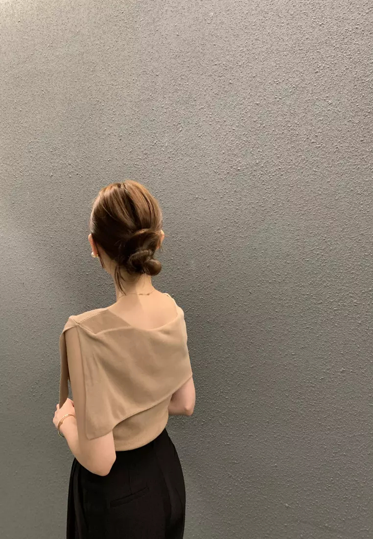 New summer sleeveless knitted women's T-shirt top K061801W-sunnydaysweety