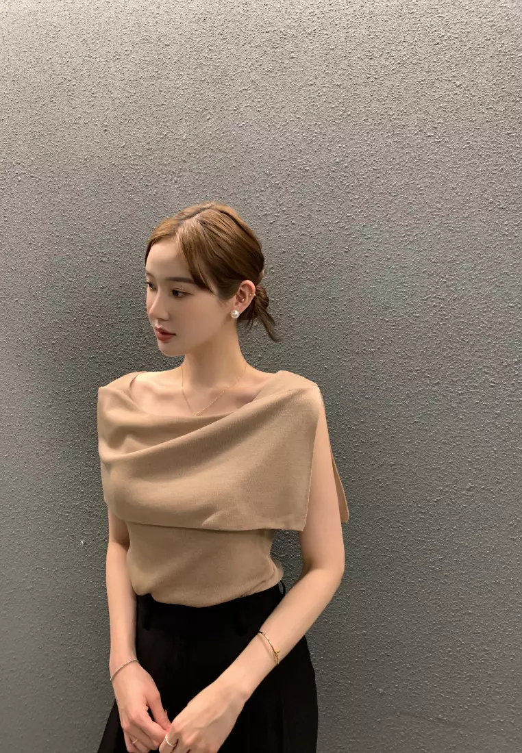 New summer sleeveless knitted women's T-shirt top K061801W-sunnydaysweety