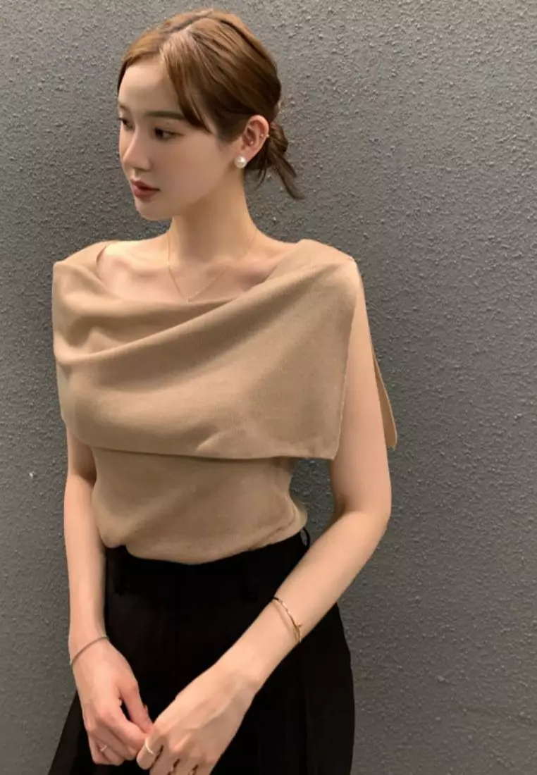 New summer sleeveless knitted women's T-shirt top K061801W-sunnydaysweety