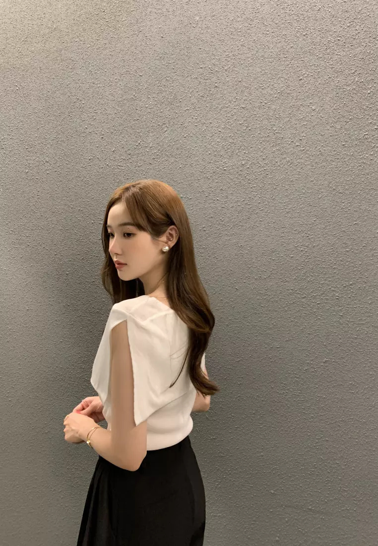 New summer sleeveless knitted women's T-shirt top K061801W-sunnydaysweety