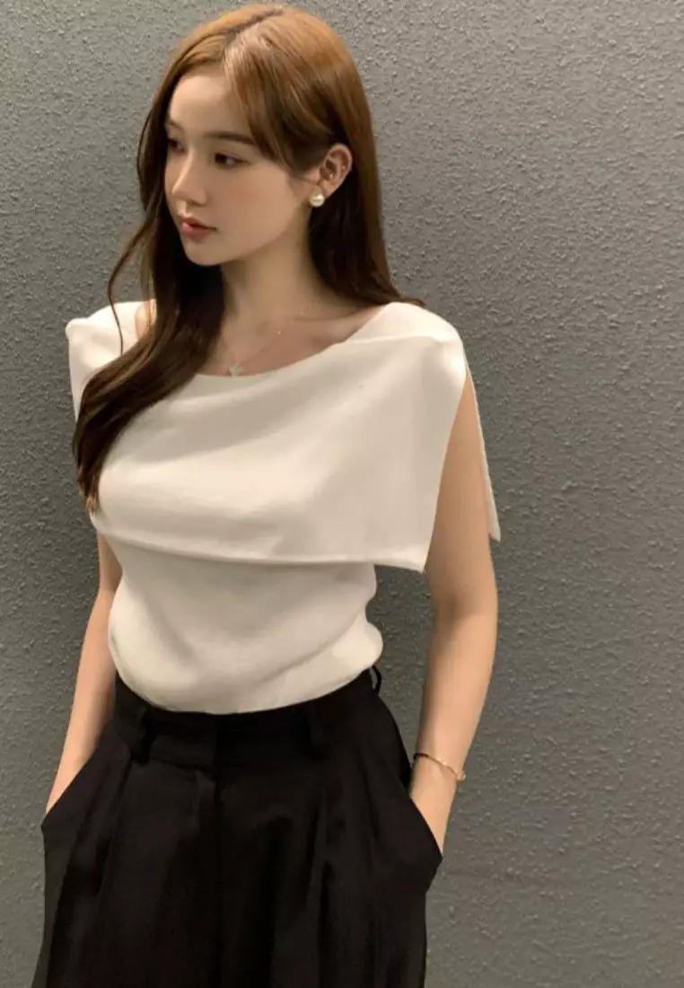 New summer sleeveless knitted women's T-shirt top K061801W-sunnydaysweety