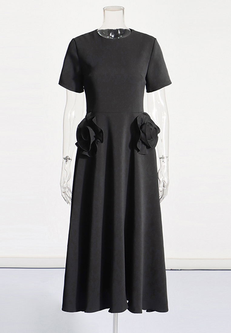 New fashionable round neck patchwork dress CA242111906W