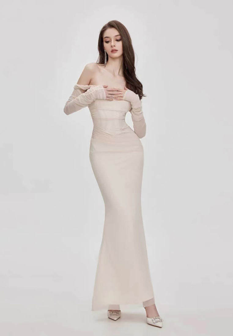 New solid color elegant slimming dress CA24102505W